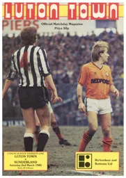 Programme: Luton Town FC vs Sunderland (2nd Mar 1985)