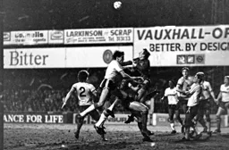 Mick Harford about to take out the keeper