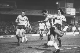 Brian Stein about to shoot for goal, but without success as Luton draw their second cup tie against their deadly rivals in 3 days