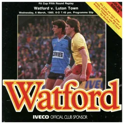 Programme: Watford vs Luton Town FC (6th Mar 1985)