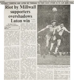 Match Report: Luton Town FC vs Millwall (13th Mar 1985)