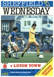 Programme: Sheffield Wednesday vs Luton Town FC (16th Mar 1985)