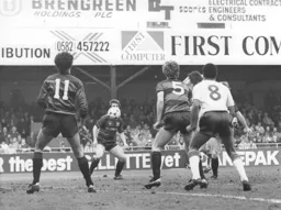 Mick Harford also scored at the Oak Road end in the first half as Luton ran out comfortable 2-0 winners