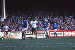 Emeka Nwajiobi driving at the Toffee's defence