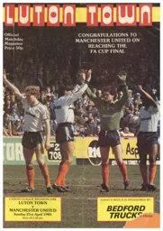 Programme: Luton Town FC vs Manchester United (21st Apr 1985)