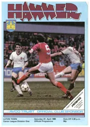 Programme: West Ham United vs Luton Town FC (27th Apr 1985)