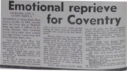 Match Report: Coventry City vs Luton Town FC (23rd May 1985)
