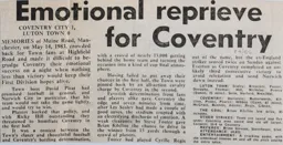 Match Report: Coventry City vs Luton Town FC (23rd May 1985)