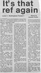 Match Report: Luton Town FC vs Nottingham Forest (17th Aug 1985)