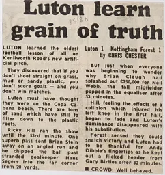 Match Report: Luton Town FC vs Nottingham Forest (17th Aug 1985)