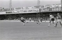 Ricky Hill’s shot make the Forest defender do some acrobatics to get out of the way