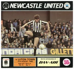 Programme: Newcastle United vs Luton Town FC (21st Aug 1985)