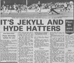 Match Report: Aston Villa vs Luton Town FC (31st Aug 1985)