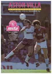 Programme: Aston Villa vs Luton Town FC (31st Aug 1985)