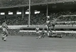 Brian Stein hands off Kevin Ratcliffe