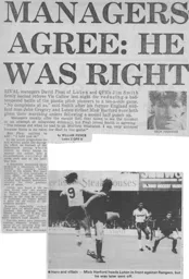 Match Report: Luton Town FC vs Queens Park Rangers (21st Sep 1985)