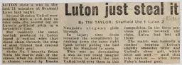 Match Report: Sheffield United vs Luton Town FC (24th Sep 1985)