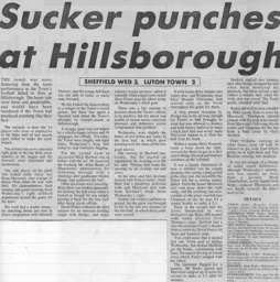 Match Report: Sheffield Wednesday vs Luton Town FC (28th Sep 1985)