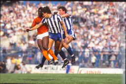 Emeka Nwajiobi is outnumbered in this aerial ballet