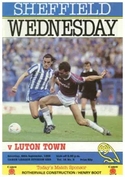 Programme: Sheffield Wednesday vs Luton Town FC (28th Sep 1985)