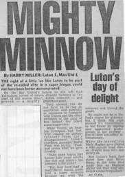 Match Report: Luton Town FC vs Manchester United (5th Oct 1985)