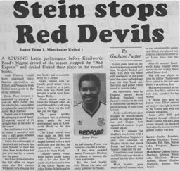 Match Report: Luton Town FC vs Manchester United (5th Oct 1985)