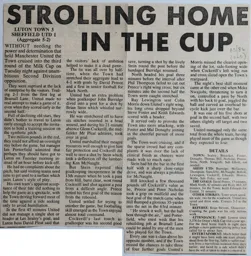 Match Report: Luton Town FC vs Sheffield United (8th Oct 1985)
