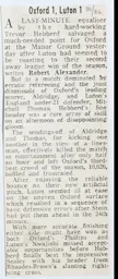 Match Report: Oxford United vs Luton Town FC (12th Oct 1985)