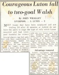 Match Report: Liverpool vs Luton Town FC (26th Oct 1985)
