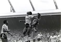 Emeka Nwajiobi gets the better of Jan Molby