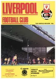 Programme: Liverpool vs Luton Town FC (26th Oct 1985)