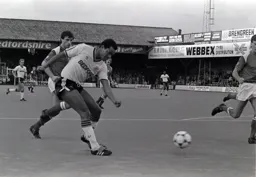 Brian Stein shoots from the edge of the box