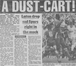 Match Report: Tottenham Hotspur vs Luton Town FC (9th Nov 1985)