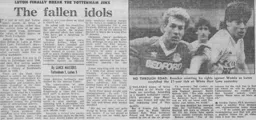Match Report: Tottenham Hotspur vs Luton Town FC (9th Nov 1985)