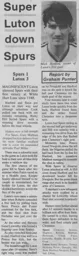 Match Report: Tottenham Hotspur vs Luton Town FC (9th Nov 1985)