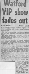 Match Report: Watford vs Luton Town FC (23rd Nov 1985)