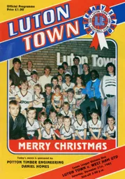 Programme: Luton Town FC vs West Ham United (21st Dec 1985)