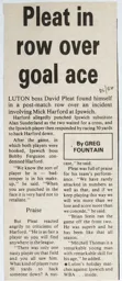 Match Report: Ipswich Town vs Luton Town FC (28th Dec 1985)