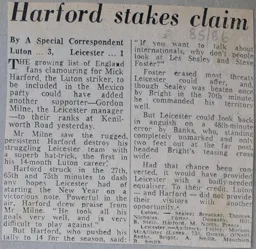 Match Report: Luton Town FC vs Leicester City (1st Jan 1986)