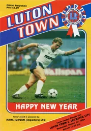 Programme: Luton Town FC vs Leicester City (1st Jan 1986)