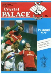 Programme: Crystal Palace vs Luton Town FC (6th Jan 1986)