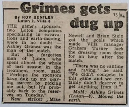 Match Report: Luton Town FC vs Aston Villa (18th Jan 1986)