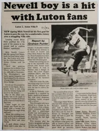 Match Report: Luton Town FC vs Aston Villa (18th Jan 1986)