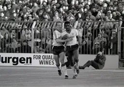 Ricky Hill celebrates the second goal