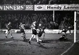 Mike Newell scores the Town’s first