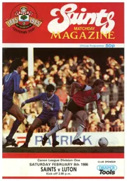 Programme: Southampton vs Luton Town FC (8th Feb 1986)