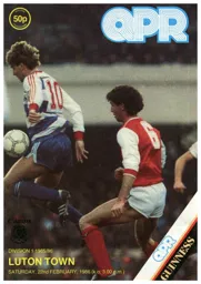 Programme: Queens Park Rangers vs Luton Town FC (22nd Feb 1986)