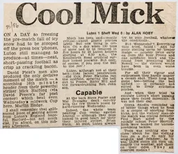 Match Report: Luton Town FC vs Sheffield Wednesday (1st Mar 1986)