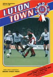 Programme: Luton Town FC vs Sheffield Wednesday (1st Mar 1986)