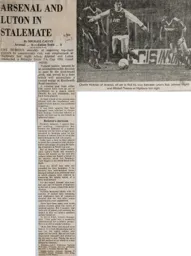 Match Report: Arsenal vs Luton Town FC (3rd Mar 1986)